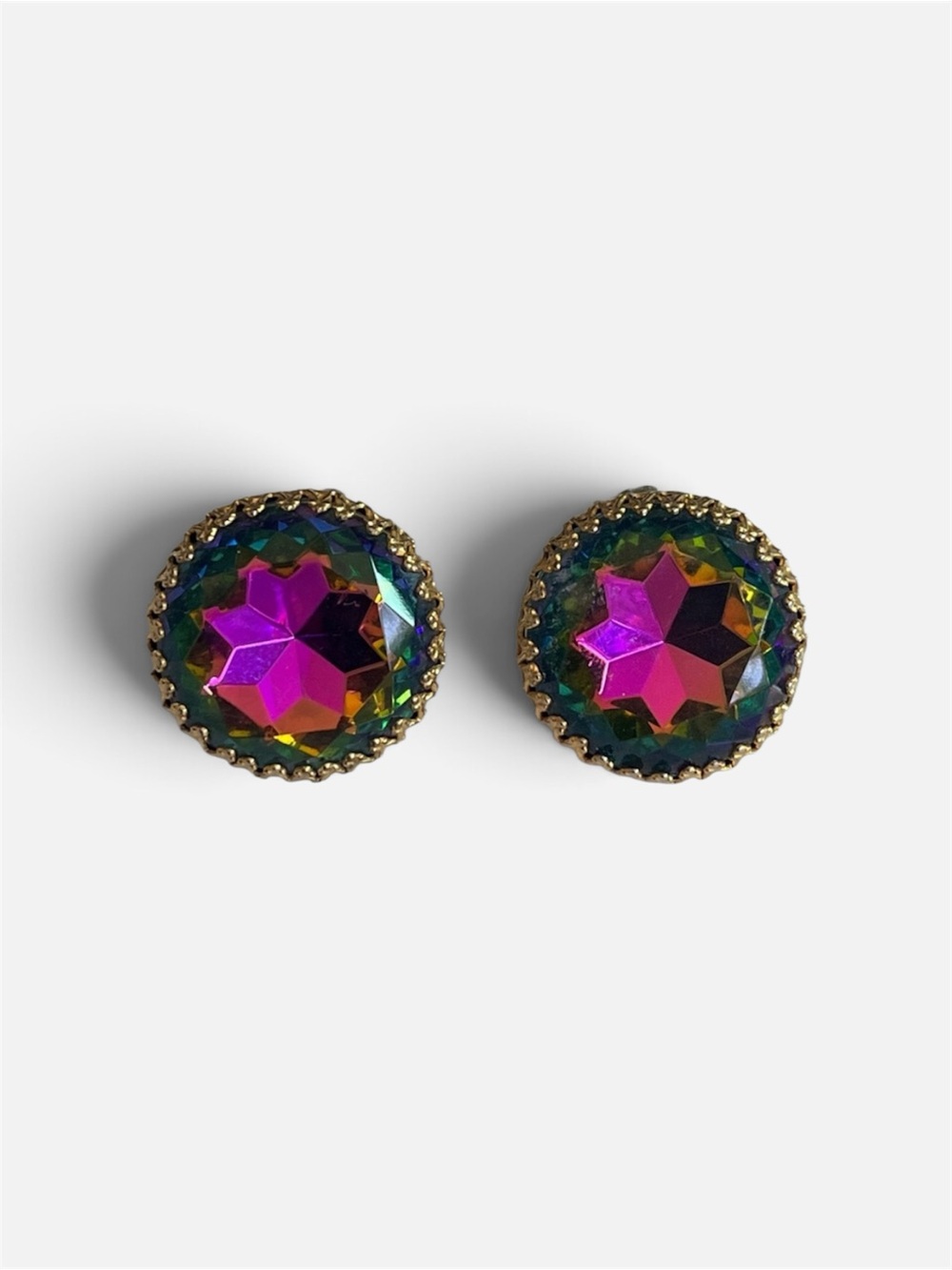 Schiaparelli Earrings. 1950’ Signed Schiaparelli Watermelon Heliotrope Earrings.